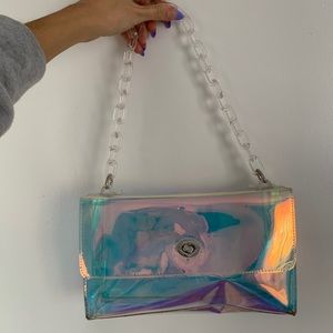 Holographic purse with chain handle
